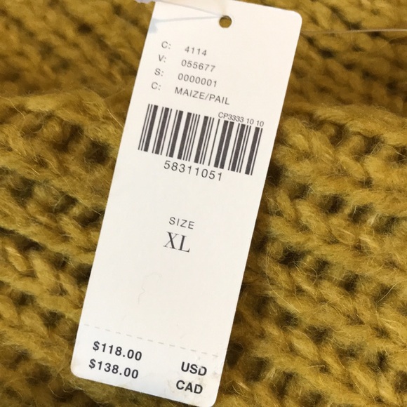 NWT Anthropologie Pilcro Mustard Cowl Neck Sweater - Picture 9 of 13